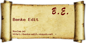 Benke Edit névjegykártya